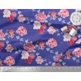 thumbnail image 2 of Soimoi Poly Georgette Fabric Roses & Leaves Floral Fabric Prints by Yard 52 Inch Wide, 2 of 3