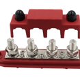 thumbnail image 3 of Miulika 4 Post Power Distribution Block with Cover 250 Amp Rating 48V Solar Wiring Heavy Red M10, 3 of 5