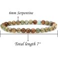 thumbnail image 2 of Bracelet Extensible Unisexe en Perles Rondes de 6 mm en Pierre Précieuse Serpentine Naturelle 7 Pouces, 2 of 5