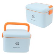 Medicine Box, Thickened PP First Aid Safe Medication Storage Box Container with Removable Tray & Portable Handle, Family Emergency Medicine Kit Case Organizer