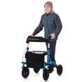 thumbnail image 1 of Goplus Déambulateur à Roulettes Pliable à Hauteur Réglable avec Siège, Sac de Rangement pour Aînés Bleu, 1 of 10