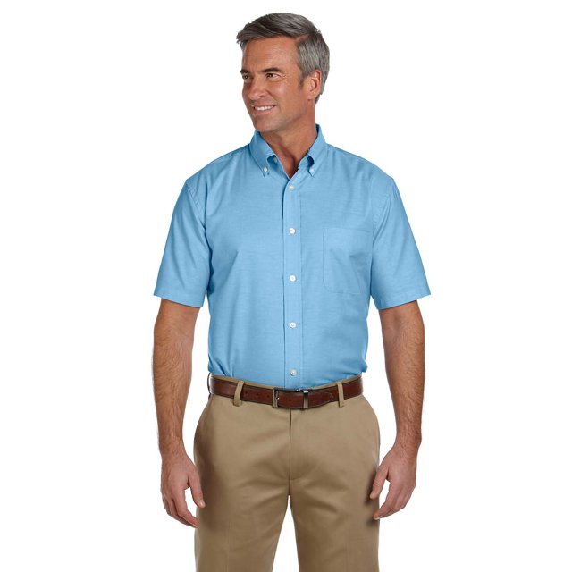 Harriton Oxford à Manches Courtes pour Hommes avec Protection Antitaches