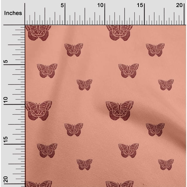 oneOone Viscose Chiffon Fabric Block Print Fabric BTY 42 Inch Wide