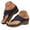 Navy, variant on Women's Wedge Sandals Lightweight Platform Cut Out Casual Floral Flip Flops Breathable Open Toe Tong Sandal Brown Size 6.5