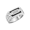 thumbnail image 3 of RYLOS Men's Rings 14K White Gold Designer Ring With Diamonds and Black Onyx Rings For Men Size 11, 3 of 6