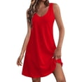 thumbnail image 1 of biudgviw Robe Débardeur Midi pour Femme Été Col en V Sans Manches Ligne A Robe T-Shirt Décontractée Ample Robes d'Été avec Poche, 1 of 6