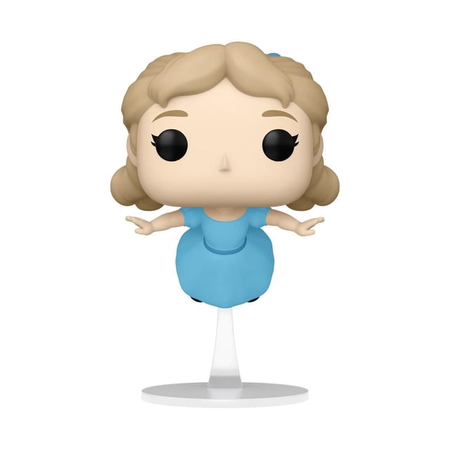 Funko Pop! Disney : Peter Pan70th - Wendy Figurine en Vinyle avec une Vue Frontale de Wendy en Robe Bleue et Cheveux Blonds, les Bras Tendus comme s'Illuminant, Montée sur un Support Transparent. Cette Figurine en Vinyle de 4,7 Pouces Convient aux Collectionneurs Disney et Sert de Figurine Décorative d'Action.