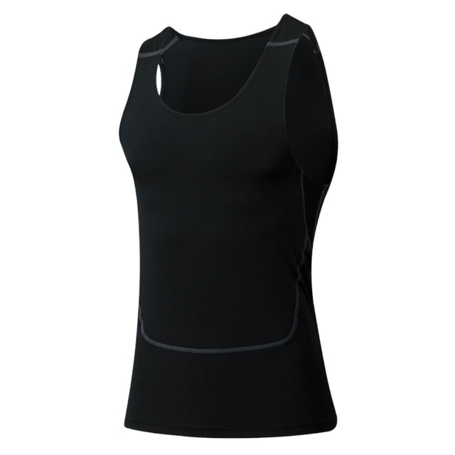 WMTBSRSW Men's Athletic Compression Shirts Quick Dry Sleeveless Workout Tank Top Seamless Sports Base Layer Shirt for Running Basketball