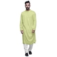 thumbnail image 1 of Atasi Long Kurta For Men Mandarin Collar Solid Cowl Drape Clothing, 1 of 7