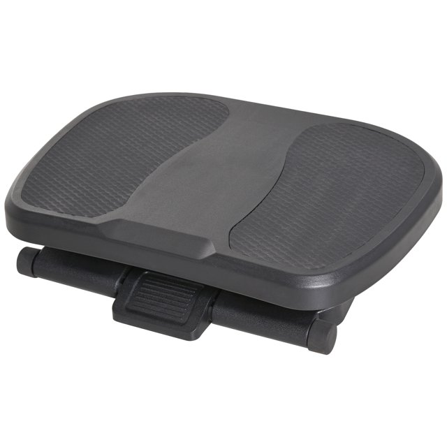 HOMCOM Repose-Pieds sous Bureau Ergonomique Réglable avec Surface Texturée de Massage, 3 Positions de Hauteur, Inclinaison à 30 Degrés, pour Maison, Bureau