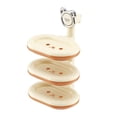 thumbnail image 2 of Rotating Soap Rack Wall Mounted | No Drill Installation | Multi Layer Swivel Plastic Soap Tray | Efficient Drainage | Partitioned Storage Organizer | Beige Gray | 28x14x9.5cm, 2 of 7