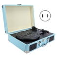 thumbnail image 2 of Turntable, 33/45/78 RPM Album Player, Vinyl Record Player, Blue Suitcase for Music Playing Vinyl Records US Plug,EU Plug,UK Plug, 2 of 7