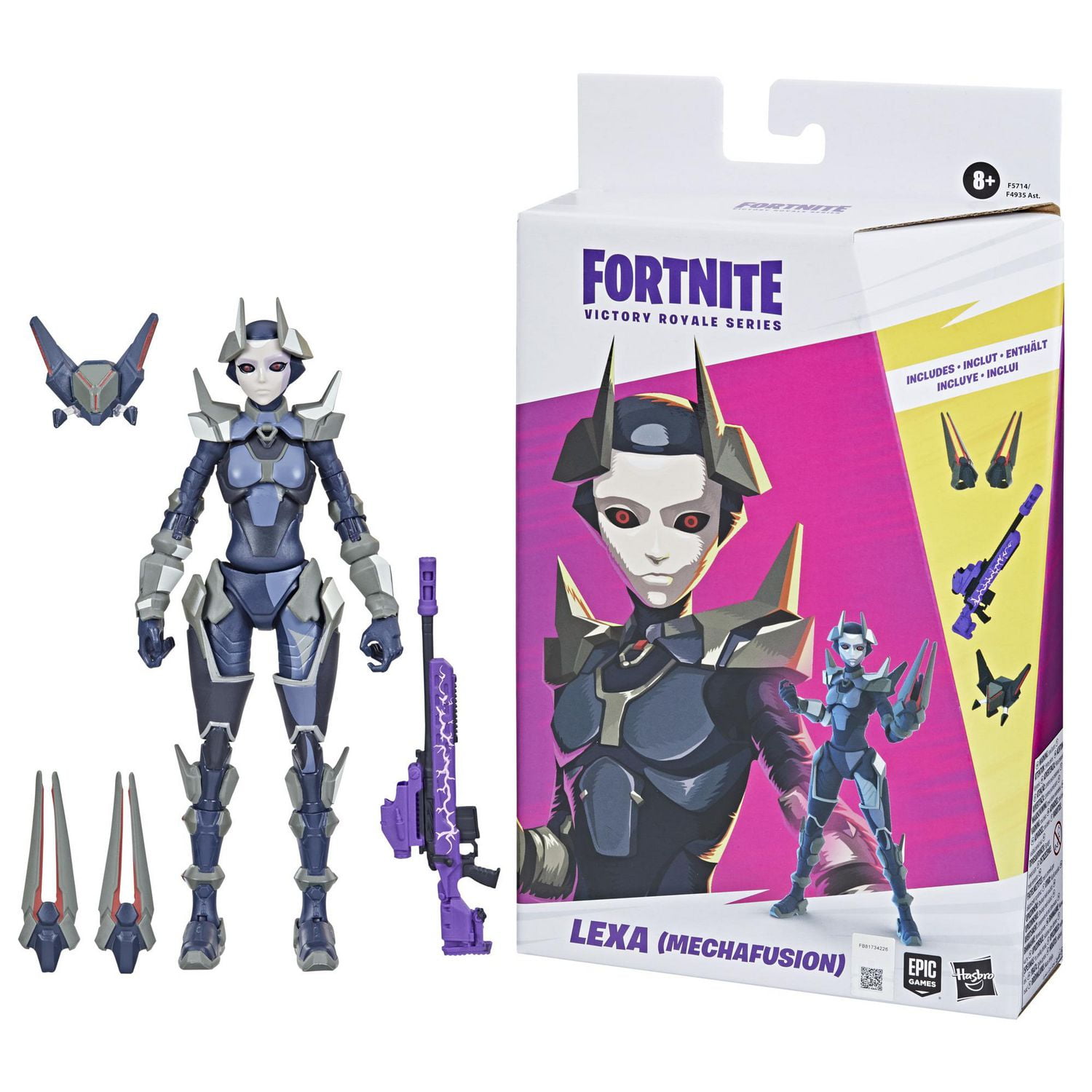 Hasbro Fortnite Victory Royale Series, figurine Lexa (Mechafusion) de collection avec accessoires, 15 cm