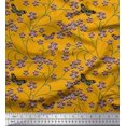 thumbnail image 1 of Soimoi Crepe Silk Fabric Insect,Leaves & Flower Floral Print Fabric by The Yard 42 Inch Wide, 1 of 2