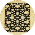 thumbnail image 1 of Ahgly Company Indoor Round Abstract Mustard Yellow Oriental Area Rugs, 7' Round, 1 of 6