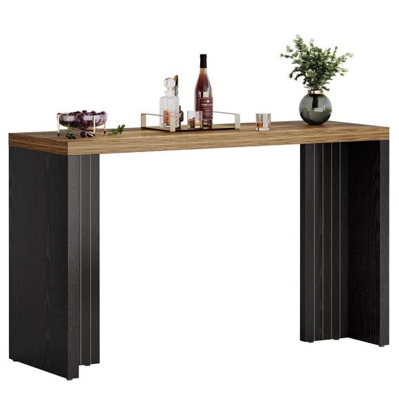 Fnova Table de Bar de Comptoir de 55 Pouces avec Charge de 350 Lb, Grande Table de Bar pour Salon, Cuisine, Bar à la Maison, Petit Espace