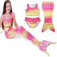thumbnail image 1 of Kids Girls Mermaid Tail Swimmable Bikini Set Swimwear Swimsuit Swimming Costumes 4-8T, 1 of 1