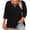 Black, variant on Mevxay Womens Plus Size 3/4 Sleeve Tops Summer Casual Criss Cross V Neck T-Shirts Loose Fit Tees Tunic Shirts Black XL