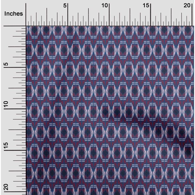 oneOone Cotton Silk Fabric Geometric Ikat Print Fabric By Yard 42 Inch Wide