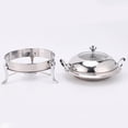 thumbnail image 3 of Stainless Steel Round Chafing Dish Buffet Warmer With Lid And Fuel Holder For Catering Events Kitchen Party Dining, 3 of 3