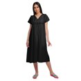 thumbnail image 1 of Moomaya Solid Short Sleeve Nightdress For Ladies Button Placket Nightwear, 1 of 6