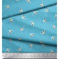 thumbnail image 3 of Soimoi polyester Crepe Fabric Stripe & Stork Bird Print Sewing Fabric Yard 52 Inch Wide, 3 of 3