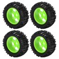 thumbnail image 4 of RC Tires and Wheel Rims Set, 82MM Durable Strong Grip High Performance RC Rubber Tires  for 1/14 RC Off Road Car Black,White,Green, 4 of 7