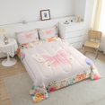 thumbnail image 4 of Erosebridal Pink Butterfly Bedding ToddlerComforter Set, Colorful Rose Flower Down Comforter, Princess Room Decor, Reversible, 4 of 8