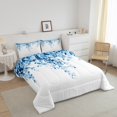 thumbnail image 3 of Erosebridal Ensembles de Couette Feuille Bleue Format Simple, Couettes et Duvets Plante d'Eucalyptus, Ados Adultes, Réversible 2 Pcs, 3 of 8