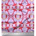thumbnail image 1 of Soimoi Purple Poly Georgette Fabric Life Ring & Anchor Hook Nautical Printed Fabric 1 Yard 52 Inch Wide, 1 of 1