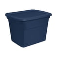 thumbnail image 1 of Sterilite Lidded Stackable 18 Gallon Storage Tote Container, Blue, 24 Pack, 1 of 5