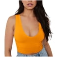 thumbnail image 1 of Tqcoqu Women's Solid Color V Neck Twisted Base Slim High Waist Shapewear Top, 1 of 4