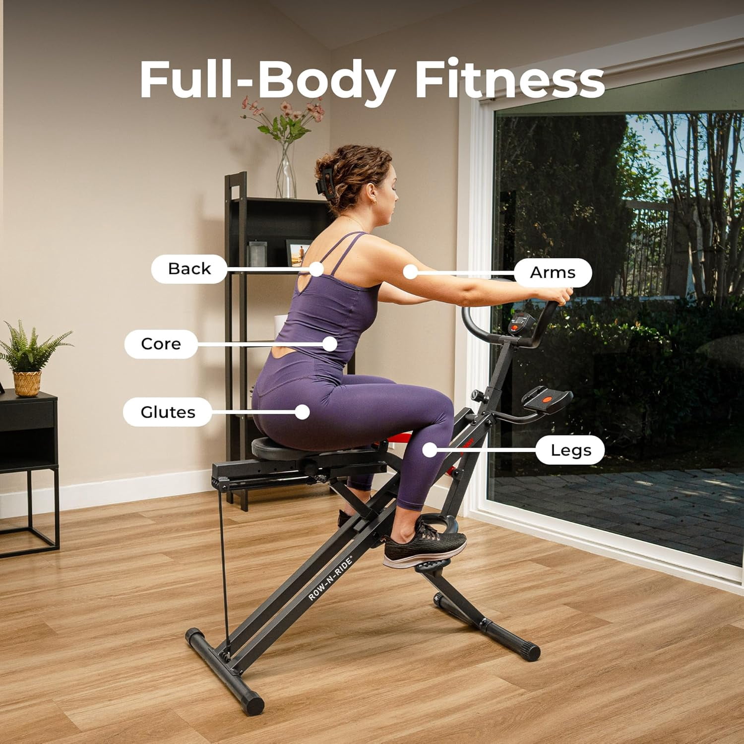 Sunny Health & Fitness Smart Row-N-Ride Robuste – Appareil d'assistance aux squats pour un entraînement complet du corps – NO. 077PLUSSMART