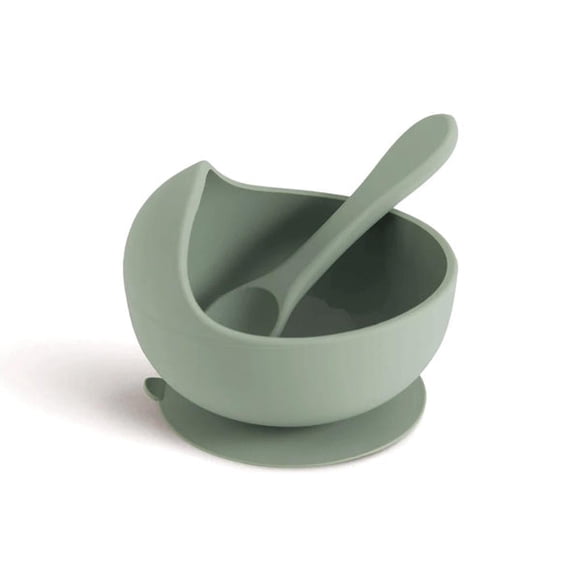 Baby Silicone Bowls with Suction - Toddler Bowl and Spoon Set Baby Silicone Weaning Set