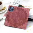 thumbnail image 3 of Étui à Rabat pour iPhone 16 Pro Max, Portefeuille en Cuir PU Premium avec Fleurs en Relief Totem, Porte-Cartes et Support Compatible avec iPhone 16 Pro Max - Rose, 3 of 14