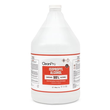 CleanPro Isopropyl Alcohol 99% Tech Grade, Made in Canada, 1 Gallon (4L) Bulk Bottle for Electronics, Surface, and Industrial Cleaning – High Purity Rubbing Alcohol for Home, Professional, Commercial