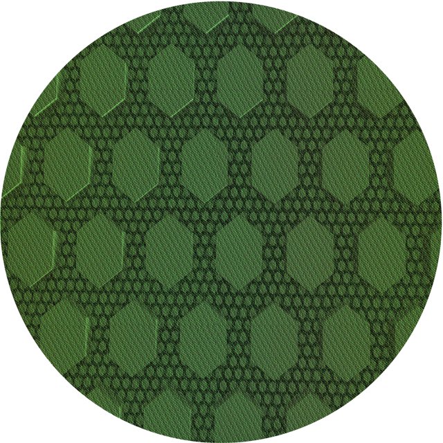 Ahgly Company Machine Washable Indoor Round Transitional Dark Forest Green Area Rugs, 7' Round