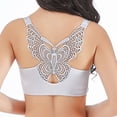 thumbnail image 3 of Women's Solid Bra Wire Free Underwear Front Closure Butterfly Backless Bra, 3 of 5