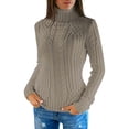 thumbnail image 1 of 2025 Femmes Automne et Hiver Hommes Col Roulé Col Roulé Régulier Manches Longues Robes Chandail pour Femmes Manches Longues Tricoté, 1 of 7