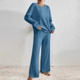thumbnail image 4 of cfhntfmh Womens Pajama Sets Pajamas Spring Fall Long Sleeve Lounge Set with Long Pants Two Piece Soft Pjs Outfits, 4 of 7