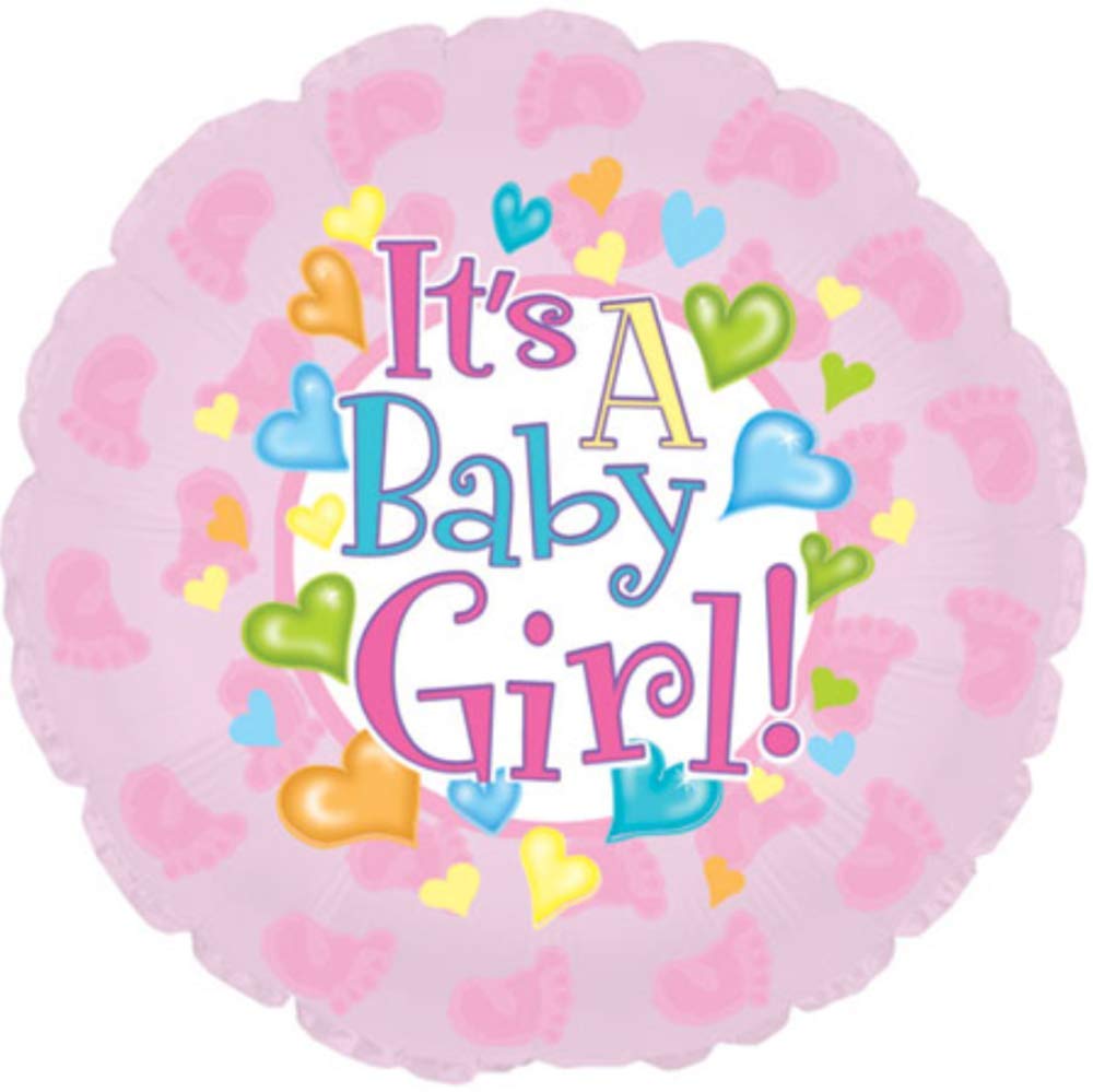 It's a Baby Girl Feet 18" Mylar Double Sided Balloon
