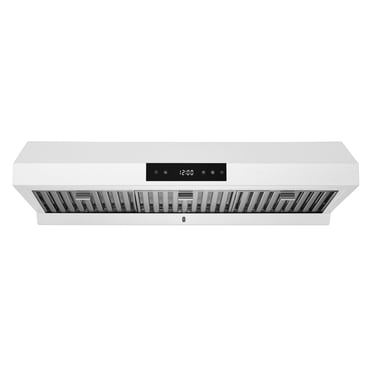 Hauslane Chef Series 36-Inch PS18 Under Cabinet Range Hood, Matte White Pro Performance Contemporary Design, Touch Screen, Dishwasher Safe Baffle Filters, Led Lamps, 3-Way Venting