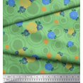 thumbnail image 3 of Soimoi Green polyester Crepe Fabric Circle,Leaves & Floral Hand Drawn Print Sewing Fabric Yard 42 Inch Wide, 3 of 3