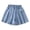 Blue, variant on LIJCC Girls Denim Shorts Skirts Fashionable Flower Decoration Pleated Solid Color Elastic High Waist Summer Trendy Lightweight Denim Skorts
