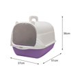 thumbnail image 4 of Cat Litter Box with Lid Handle Hooded Cat Portable Anti Splashing Easy Tidy Handle violet, 4 of 9