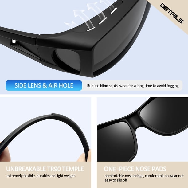 Joopin Fit Over Wrap Sunglasses Polarized Lens Wear Over  display picture 1