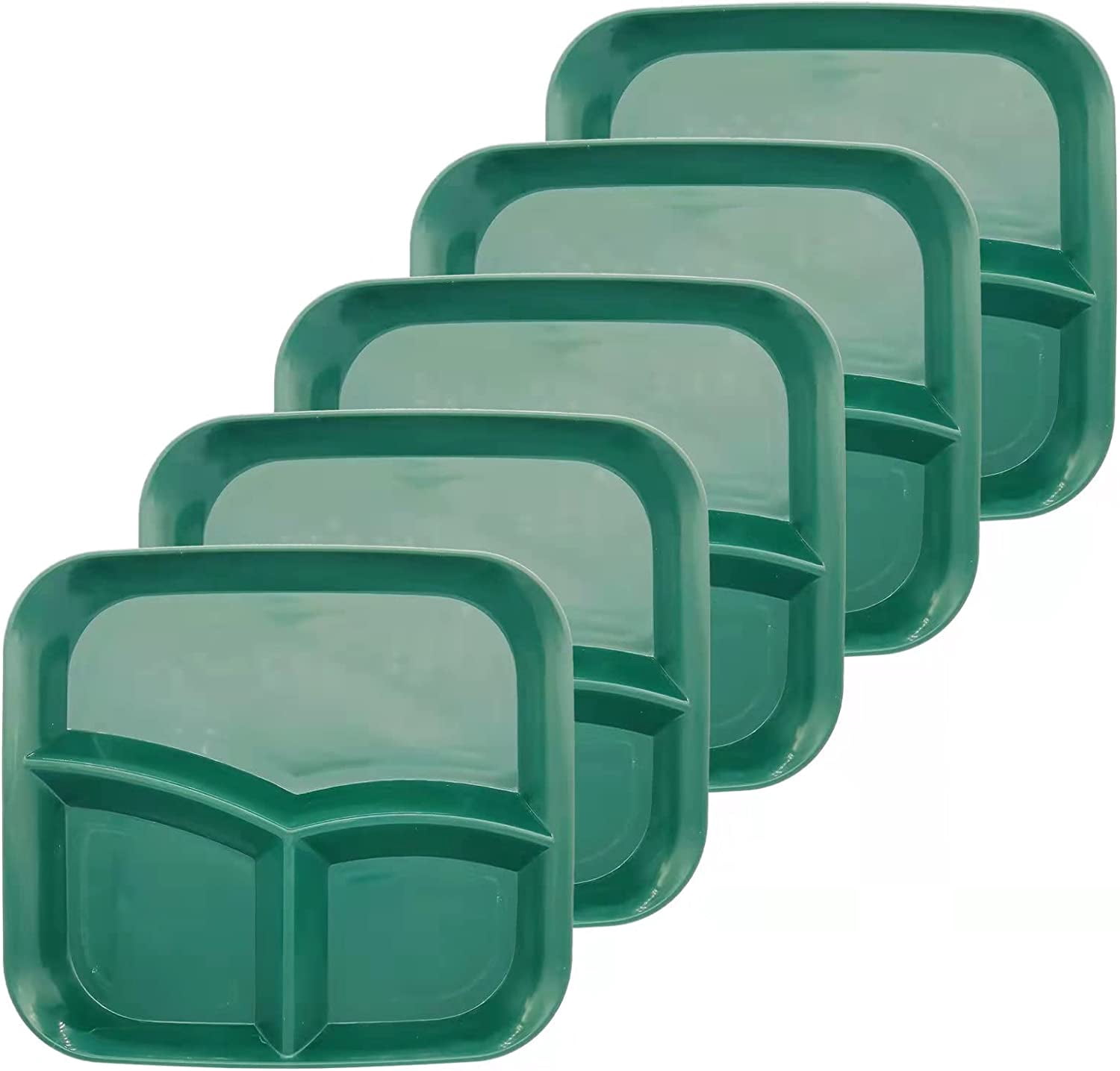 GHSDFBB Unbreakable Divided Plates 10 Inch 5 PCS, Reusable Wheat Straw Dinner Plates, Microwave and Dishwasher Safe, Perfect for Kids and Adults.\u2026