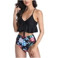thumbnail image 1 of RKSTN Tankini Set for Women Swimsuits Ruffled High Waisted Tummy Control Knot Adjustable Straps Backless Bathing Suits, 1 of 8