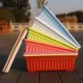thumbnail image 2 of Walson 3pcs Resin Rectangular Planting Pot Drainage Hole Vegetable Flower Planter Home Garden Plant Tray Red 44x19x14cm, 2 of 8