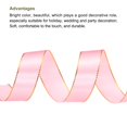 thumbnail image 3 of Unique Bargains 1 Inch 50 Yard Wide Satin Ribbon with Gold Edges Grosgrain Fabric Ribbon for Gift Wrapping, Pink, 3 of 7